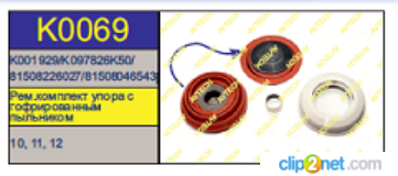 Р/к суппорта KNORR SB/SN5 (упор+пыльник) с буртом - AVTECH/K0069
