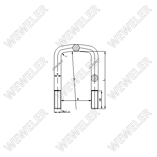 Стремянка М20x92/102 h=265 прямой верх MB ACTROS перед. (HDрезьба=120мм) - WEWELER/B020M20A022