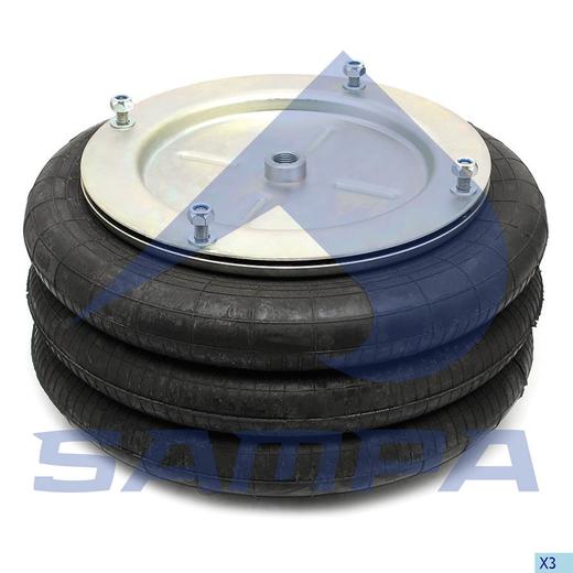 Пневморессора 16"х3, 3B-400 HYD, 4хM10, резьба - 1/2" - SAMPA/SP554003F26H