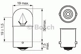 Лампа 24V R5W BA15s - BOSCH/1987302510