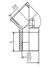 Переходник угл. М16х1,5 внут./М16х1,5 нар. угол=45°!!! - RAUFOSS/6237873