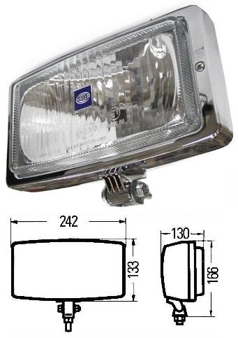 Фара дальнего света 242х133 лампа-H3 (хром. корпус) - HELLA/BEHR/1FE002537-191