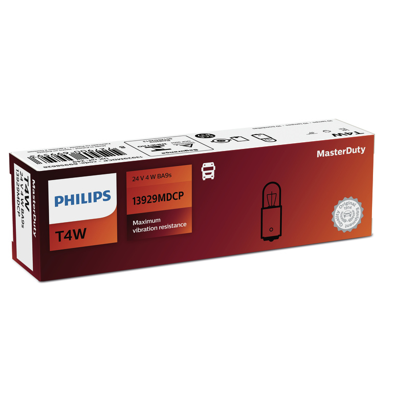 Лампа 24V T4W BA9s MasterDuty - PHILIPS/13929MDCP