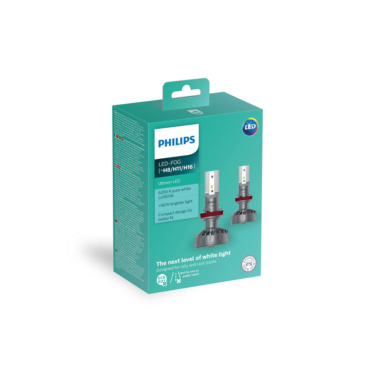 Лампа H11/H8/H16 10W 12V LED PGJ19-1/2/3 6200K Ultinon LED (комплект 2шт.) - PHILIPS/11366ULWX2