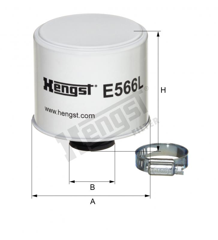 Фильтр воздушный VOLVO F10/12/16 компрессора - HENGST/E566L
