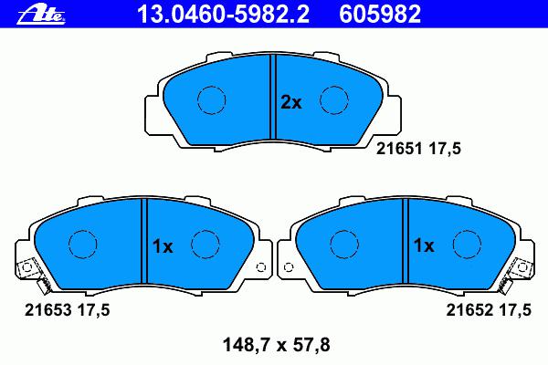 Колодки дисковые HONDA CR-V передние - ATE/13046059822