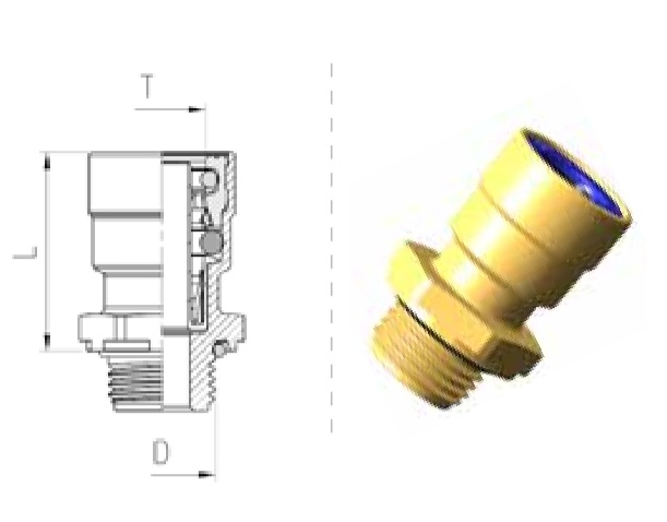Соединитель 08/М16х1,5 нар. резьба (трубка 8x1) тип: New Line - RAUFOSS/90108016