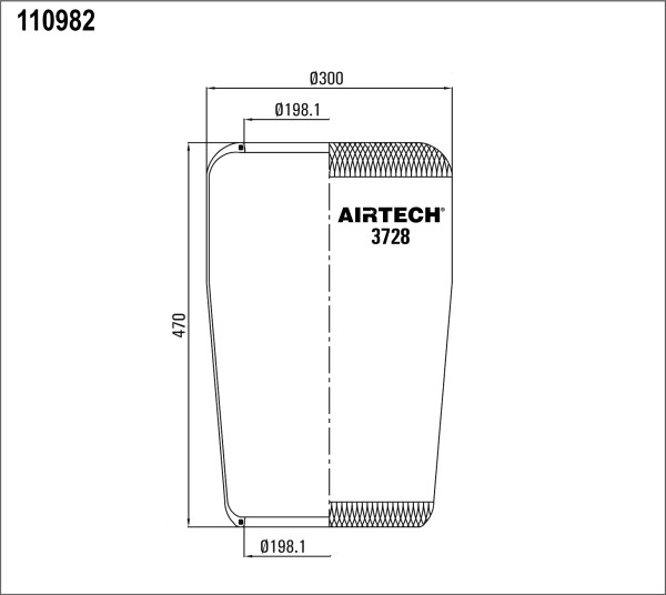Пневморессора 728N (чулок) - AIRTECH/3728
