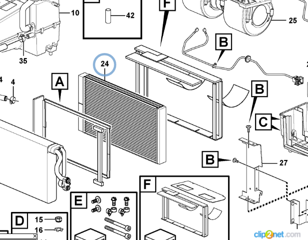 Радиатор отопителя VOLVO L60/70/90/120 - SRP/HU-28562