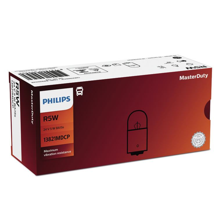 Лампа 24V R5W BA15s MasterDuty - PHILIPS/13821MDCP