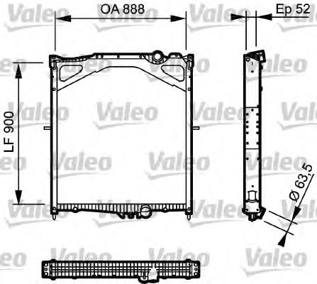 Радиатор VOLVO FH 900x890,8x43мм, 1/2003-> с рамкой - VALEO/734300