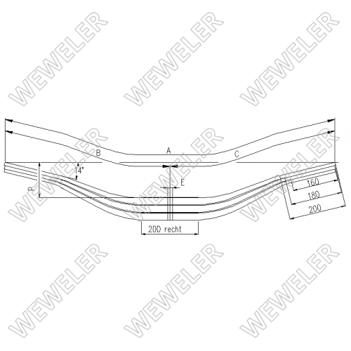 Рессора BPW 3-лист. 600х600х3/25х100 FA=125 - WEWELER/F179Z176ZA70