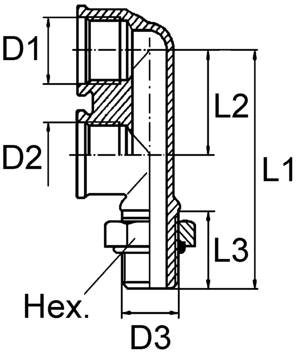 Фитинг F-образный М16х1,5/М16х1,5внутр./M22x1.5 наруж. - RAUFOSS/6235974