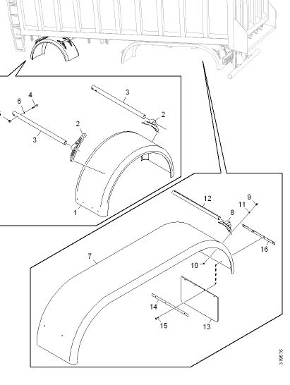 Крыло SCANIA-5 Самосвал заднее - SCANIA/1920309