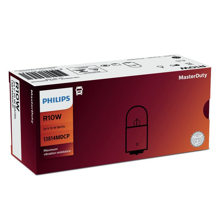 Лампа 24V R10W BA15s MasterDuty - PHILIPS/13814MDCP