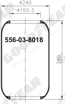 Пневморессора 661N MAN/VOLVO/IVECO/Schmitz чулок - GOODYEAR/SPRINGRIDE/8018