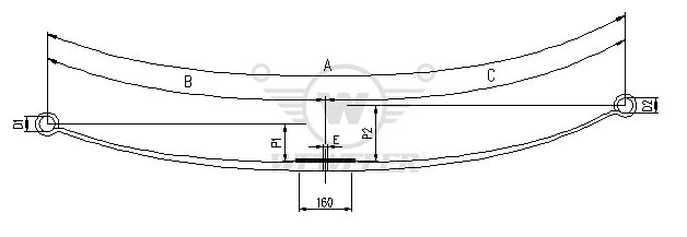 Рессора MB 1-лист. перед. 860x940 1/30x80x33  S16 - WEWELER/F020T707ZA75