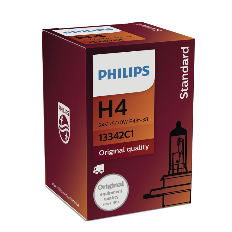 Лампа H4 24V 75/70W P43t-38 Standart - PHILIPS/13342C1