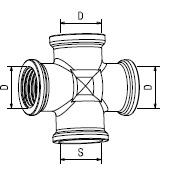Переходник X-образный P5/М16х1,5/М16х1,5/М16х1,5 внут - RAUFOSS/6236838