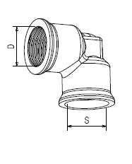 Переходник угл. М12х1,5 внут./P5 внут.,угол=90° - RAUFOSS/6236803