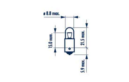 Лампа 24V T4W BA9s - NARVA/17141