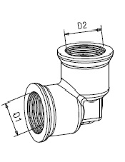 Переходник угл. М16х1,5 внут./М16х1,5 внут., угол=90° - RAUFOSS/6237862