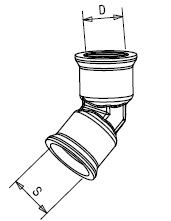 Переходник угл. М16х1,5 внут./P5 внут. угол=45°!!! - RAUFOSS/6236832