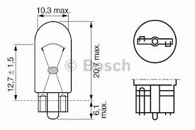 Лампа 24V 5W W2,1X9,5d без цоколя - BOSCH/1987302518