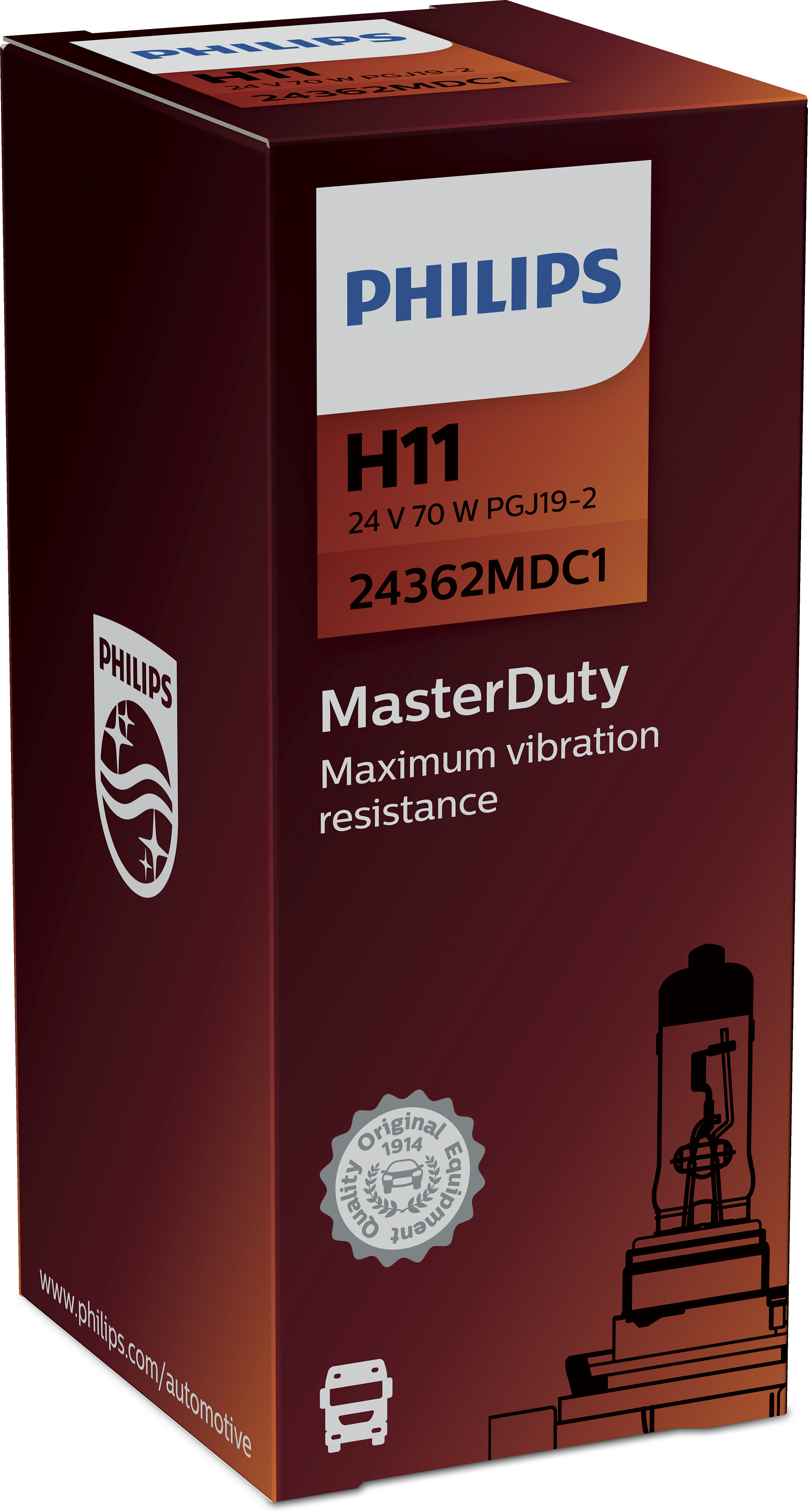 Лампа H11 24V 70W PGJ19-2 MasterDuty - PHILIPS/24362MDC1