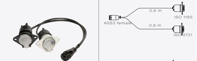 Кабель + вилка передняя с 2 розетками N+S-ASS3 - ASPOECK/586649007