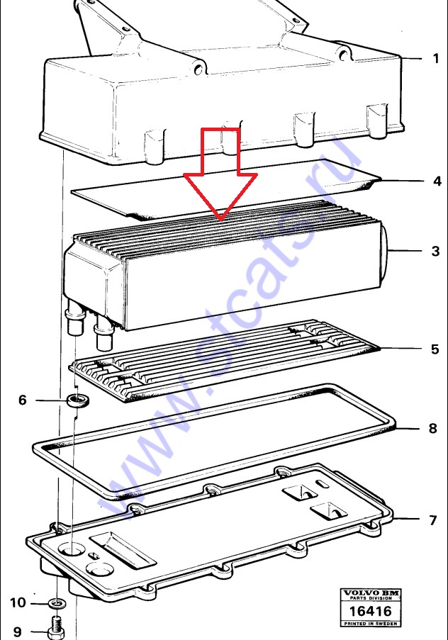 Радиатор маслянный VOLVO BM4500 (маслоохладитель) - SRP/466519S