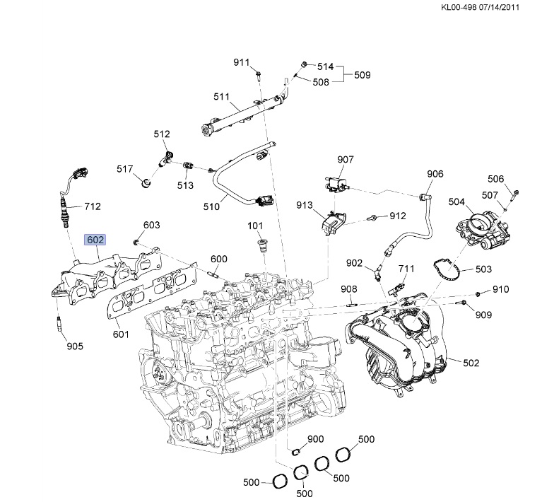 Коллектор выпускной Chevrolet Captiva 2.4i/Opel Antara - GENERAL MOTORS/12609823