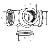 Переходник угл. М16х1,5/М16х1,5/M16x1.5/P5 (T-обр) - RAUFOSS/6236837