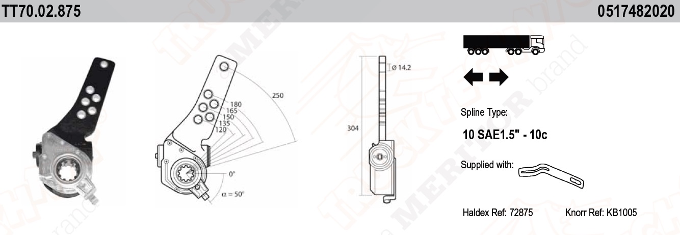 Трещетка BPW ECO-Master автомат, угол ?=50° - TRUCKTECHNIC/TT7002875