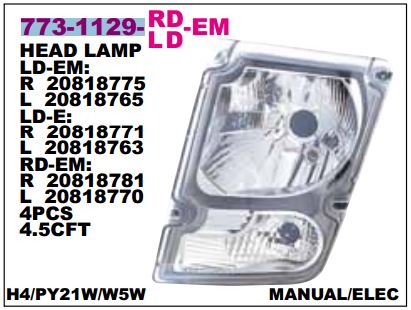 Фара VOLVO FL/FE 2006 => левая - DEPO/773-1129L-LD-EM