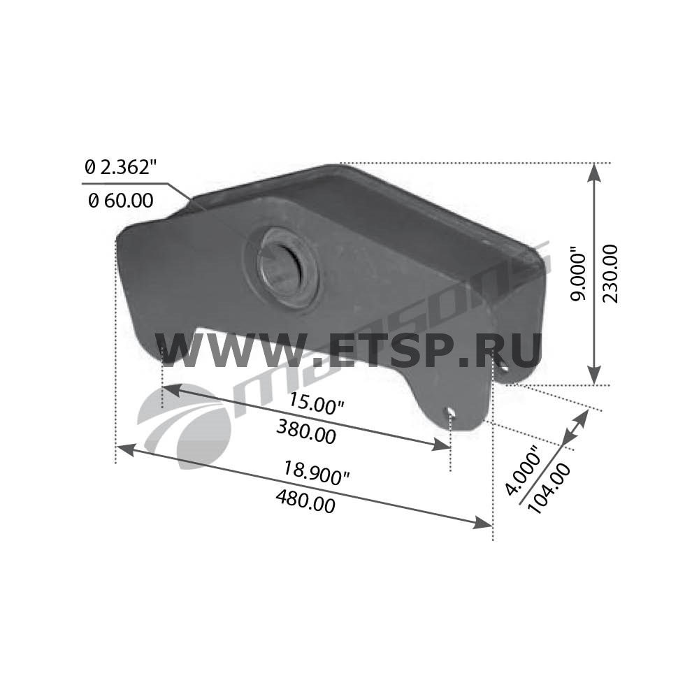 Балансир BPW L=400мм/B=128/D=100/d=60мм. - MANSONS/300206