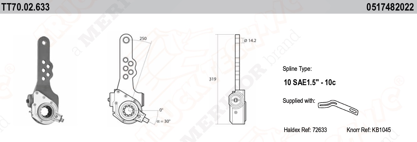 Трещетка BPW ECO-Master автомат, угол ?=30° - TRUCKTECHNIC/TT7002633