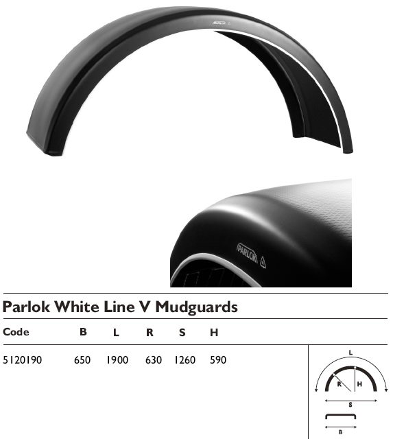 Крыло прицепа 650х1900 для сдвоенных колес - PARLOK/5120190