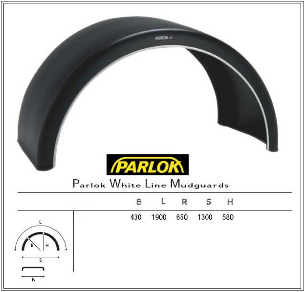 Крыло прицепа 430х1900 для одинарных колес - PARLOK/5126190