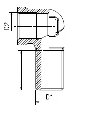 Переходник угл. М16х1,5 внут./М16х1,5 нар., угол=90°, L=22мм - WABCO/8934012924