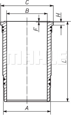 Гильза MB OM422/442/446 d=128 A=144.50 C=153.80 L=253мм - MAHLE/003WN2501